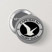 Cape Mayのゾウゲカモメ 缶バッジ (正面&裏面)