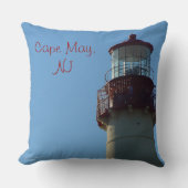 Cape Mayの灯台クローズアップ NJ クッション (正面)