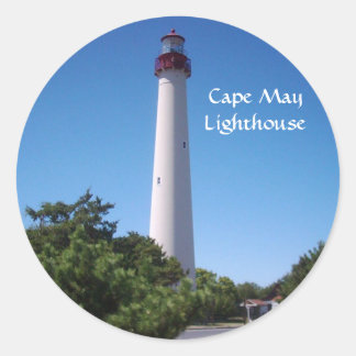 Cape Mayの灯台ステッカー ラウンドシール