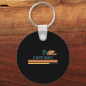 Cape May Beach New Jersey Summer Palm Tree Men Wom キーホルダー (正面)