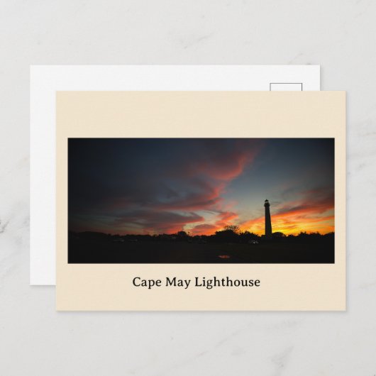 Cape May Lighthouse Sunset Postcard シーズンポストカード (正面/裏面)