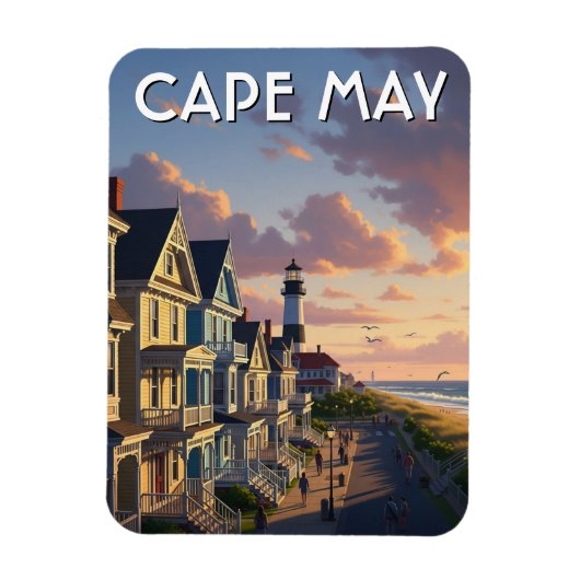 Cape May New Jersey Travel Postcard マグネット (縦)