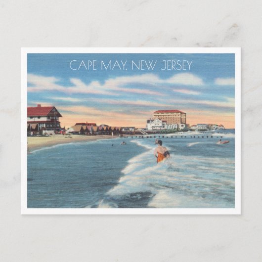 Cape May, New Jersey Vintage Beach Scene ポストカード (正面)