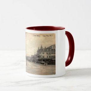 Cape May NJ、海通り、c1910ヴィンテージ マグカップ