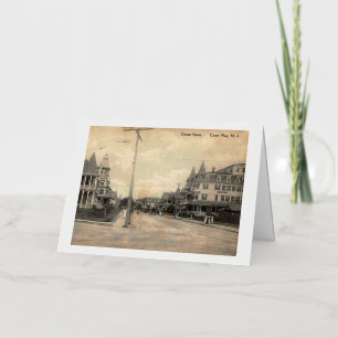 Cape May NJ、海通り、c1910ヴィンテージ 箔グリーティングカード