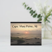 Cape May Point, NJ at sunset greeting card ポストカード (スタンド正面)