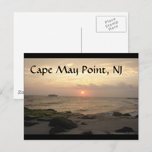 Cape May Point, NJ at sunset greeting card ポストカード (正面/裏面)
