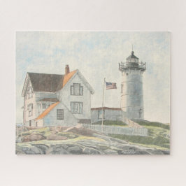 Cape Neddick Lighthouse Watercolor ジグソーパズル