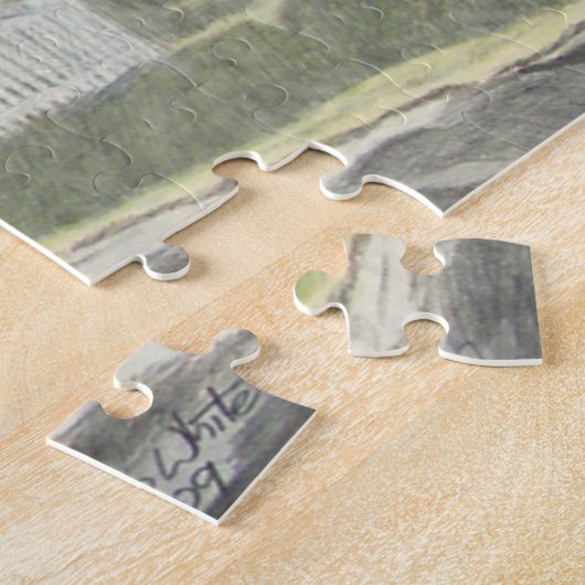 Cape Neddick Lighthouse Watercolor ジグソーパズル (側面)