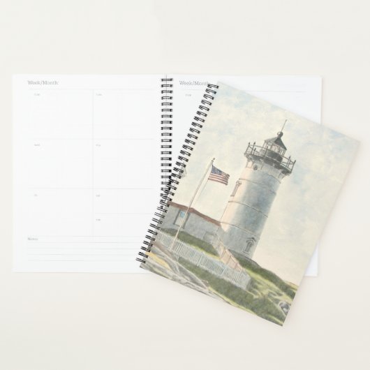 Cape Neddick Lighthouse Watercolor プランナー手帳 (ディスプレー)