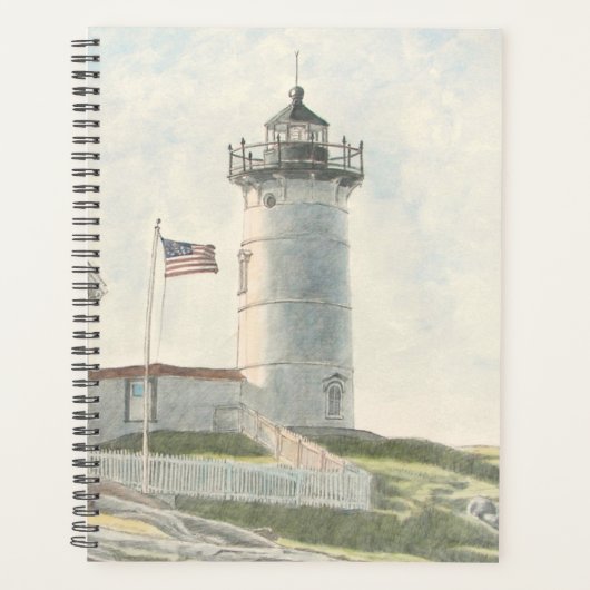 Cape Neddick Lighthouse Watercolor プランナー手帳 (正面)