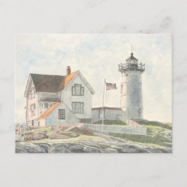 Cape Neddick Lighthouse Watercolor ポストカード