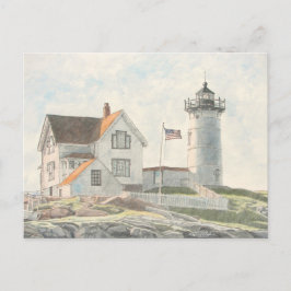 Cape Neddick Lighthouse Watercolor ポストカード