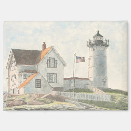 Cape Neddick Lighthouse Watercolor マグネット