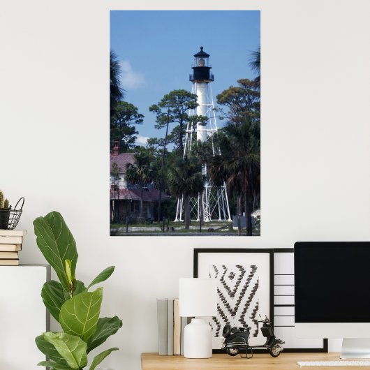 Cape San Blas Lighthouse ポスター (ホームオフィス)