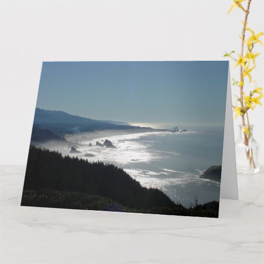 Cape Sebastian Oregon USA Greeting Note BIG Card カード (黄色い花)