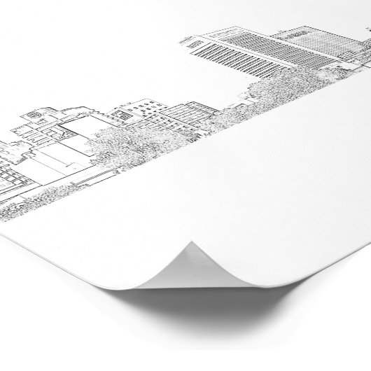 Cape Town Architecture Buildings Sketch ポスター (角)