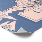 Cape Town South Africa Breezy City Map Travel ポスター (角)
