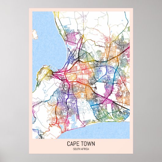 Cape Town South Africa City Map ポスター (正面)