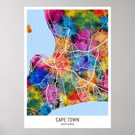 Cape Town South Africa City Map ポスター (正面)