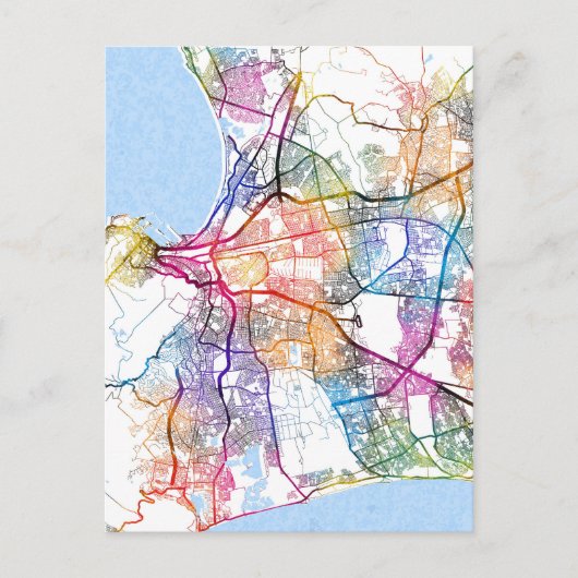 Cape Town South Africa City Map ポストカード (正面)