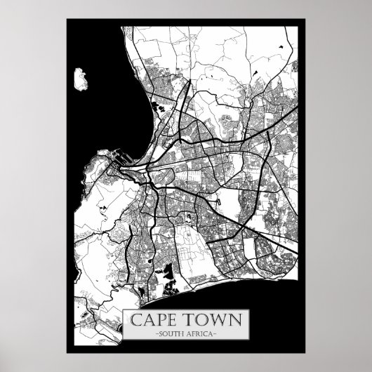 Cape Town South Africa Map ポスター (正面)