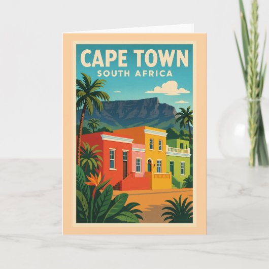 Cape Town, South Africa travel poster, カード (正面)
