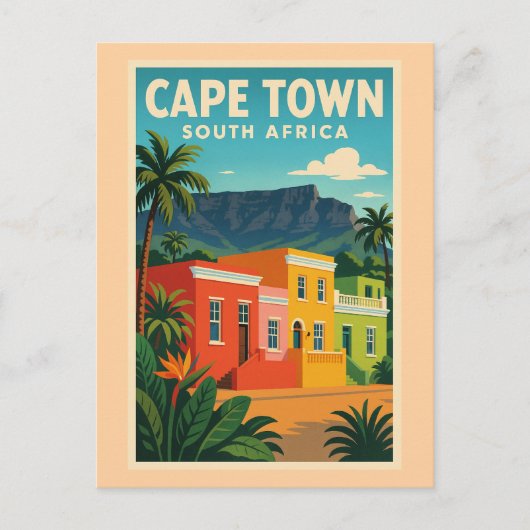 Cape Town, South Africa travel poster, シーズンポストカード (正面)