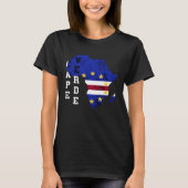 Cape Verde Map Cape Verdian Roots Archipelago Isla Tシャツ (正面)