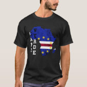 Cape Verde Map Cape Verdian Roots Archipelago Isla Tシャツ (正面)
