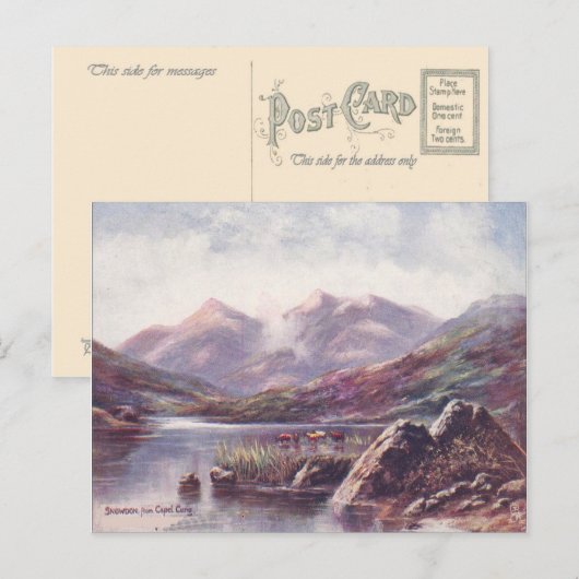Capel CyrigのWales, Snowdon ポストカード (正面/裏面)