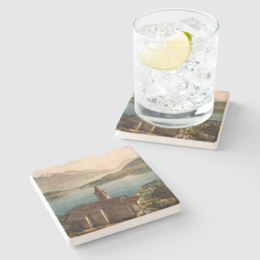 Capello Stアンジェロの湖Como、ロンバルディア、イタリア ストーンコースター (横)