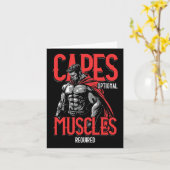Capes Optional Muscles Required Funny Gym Meme 1  カード (黄色い花)