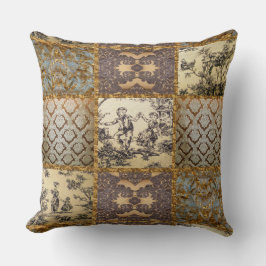 CapetianのエレガントなキルトのヴィンテージパターンToile クッション