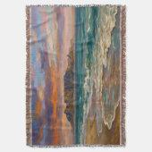 Capetown Bold colors, fine oil painting スローブランケット (正面縦)