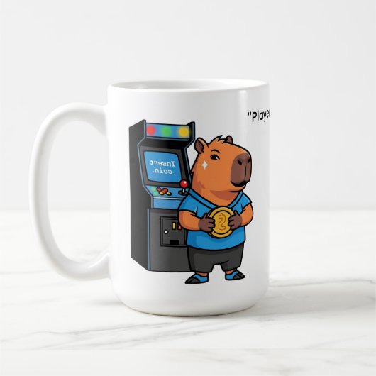 Capibara Arcade Gamer Water Bottle コーヒーマグカップ (左)