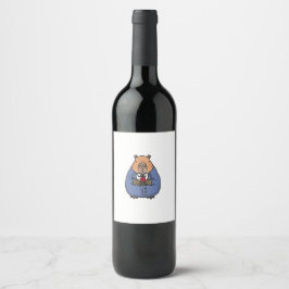 Capibara valentine's day wine ワインラベル