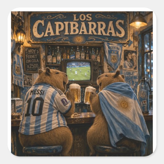 Capibarra Stickers bar brindis ilusión スクエアシール (正面)
