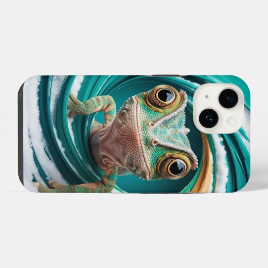 Capinha de Celular Camaleão: Estilo e Proteção iPhoneケース (裏面横)