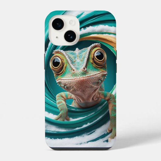 Capinha de Celular Camaleão: Estilo e Proteção iPhoneケース (裏面)