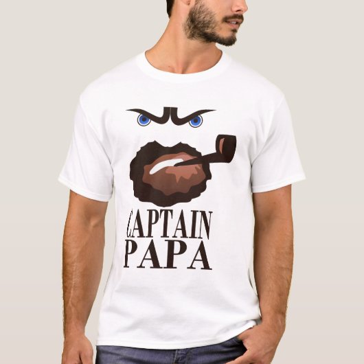 capitaine_papa_captain_barbu_barbe_pipe_famille_pe tシャツ (正面)