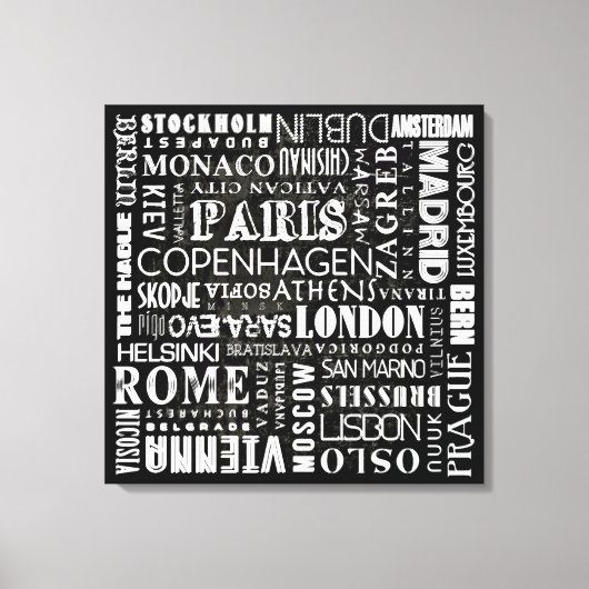 Capital Cities of Europe Canvas Print Wall Art キャンバスプリント (正面)
