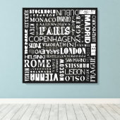 Capital Cities of Europe Canvas Print Wall Art キャンバスプリント (インサイチュ (ウッドフロア))