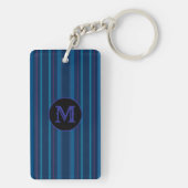 Capital Initial Navy Blue Stripes Keychain キーホルダー (裏面)