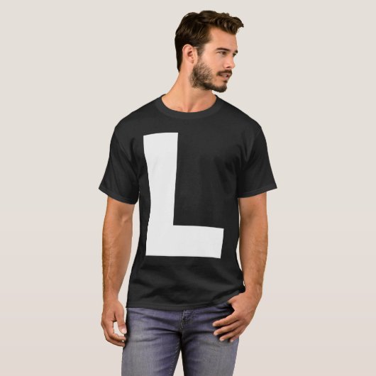 Capital L Bold Alphabet Letter Monogram Uppercase  Tシャツ (正面フル)