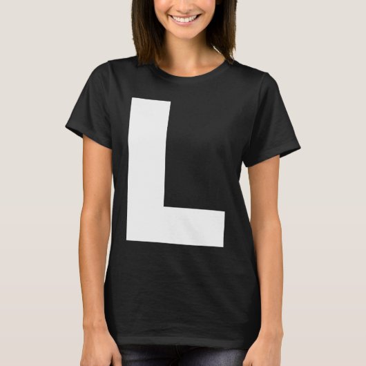 Capital L Bold Alphabet Letter Monogram Uppercase  Tシャツ (正面)