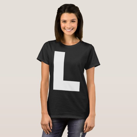Capital L Bold Alphabet Letter Monogram Uppercase  Tシャツ (正面フル)