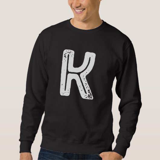 Capital Letter K Monogram Rust Font Initial Alphab スウェットシャツ (正面)