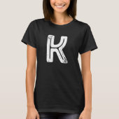 Capital Letter K Monogram Rust Font Initial Alphab Tシャツ (正面)