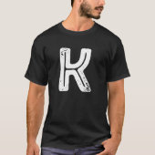 Capital Letter K Monogram Rust Font Initial Alphab Tシャツ (正面)